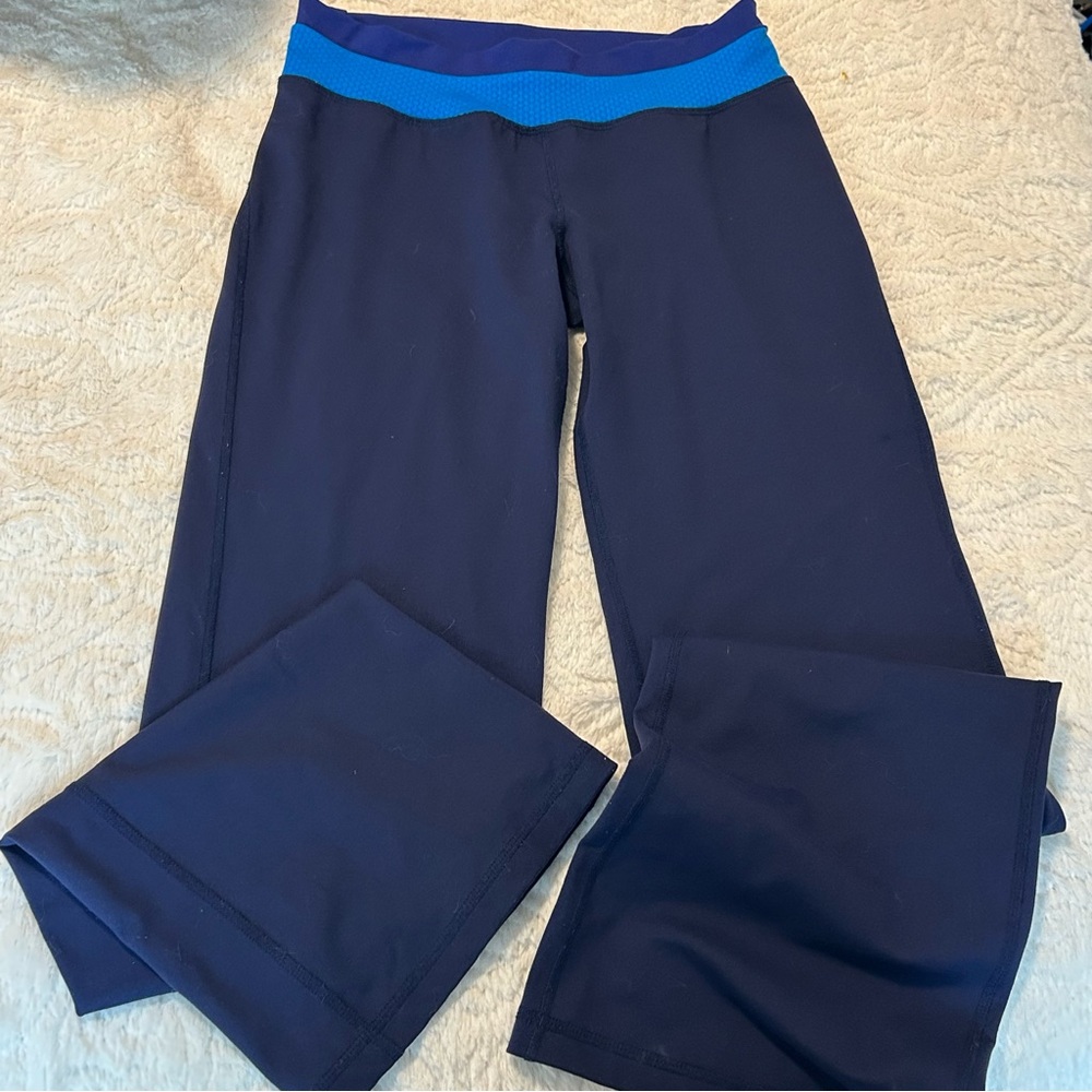 Patagonia Dark Blue Nylon Spandex Active Wear Hiking Wide Leg Pants Sz Medium
